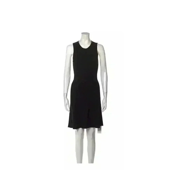 SALE! THEORY Crew Neck Knee-Length Dress Size XS Open Back Dark Academia - Picture 4 of 7